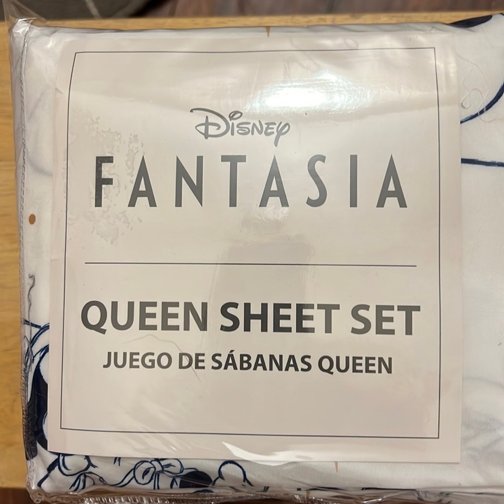 Disney’s Fantasia Queen Sheet Set NIP RARE